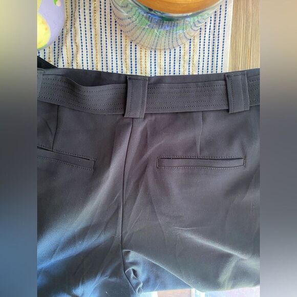 Anthropologie Maeve Tailored Trousers Tie Belt Dark Navy Size 8 - Picture 16 of 16